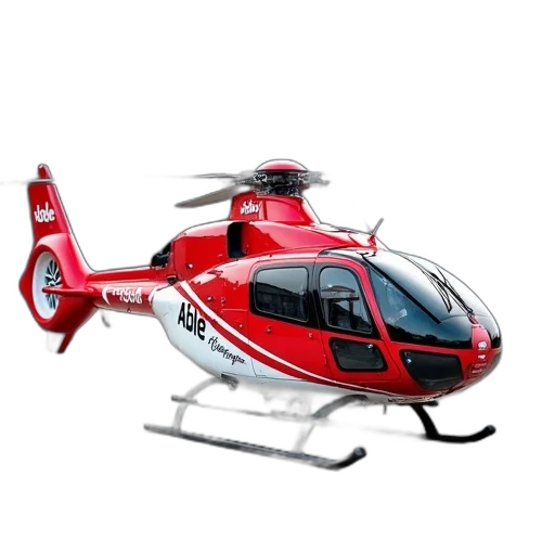3d render, red, white, helicopter transparent PNG cut-out
