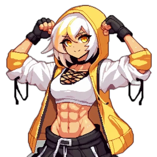 jacket, robot, pixel art, cyberpunk transparent PNG cut-out
