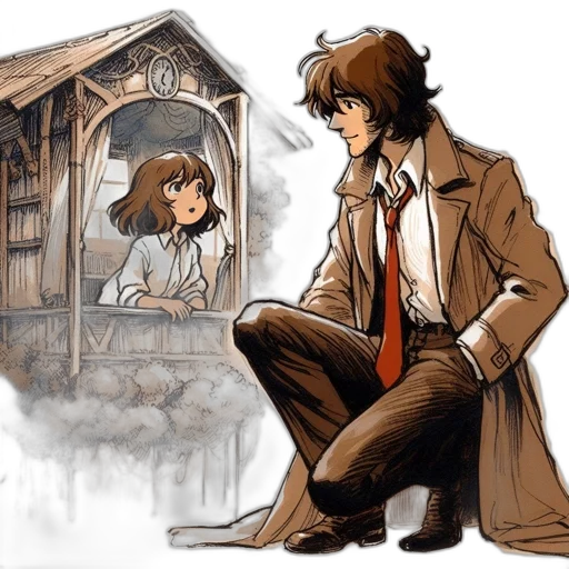 concept art, comic book art, watercolor, anime transparent PNG cut-out