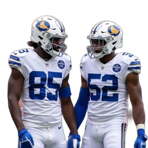 two, football, players, standing transparent PNG cut-out