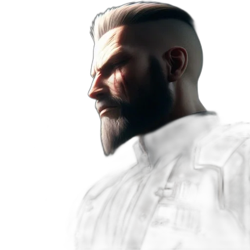 face, jacket, staff, concept art transparent PNG cut-out