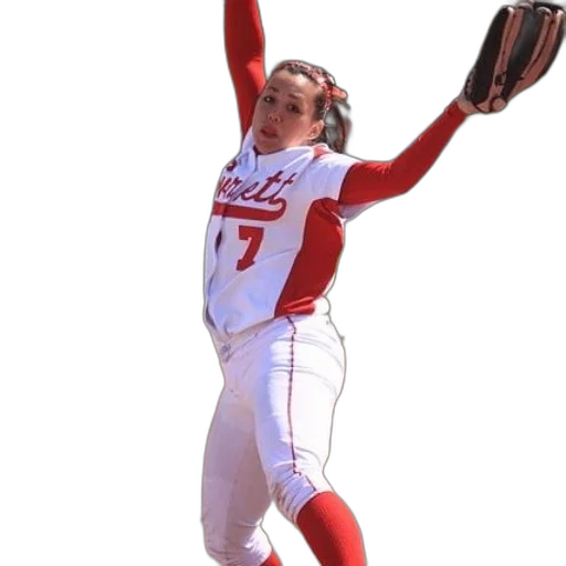 female, softball, player, wearing transparent PNG cut-out