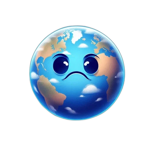 face, cartoon, stylized, earth transparent PNG cut-out