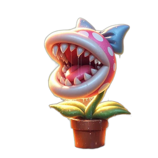 creature, animal, flower, 3d render transparent PNG cut-out