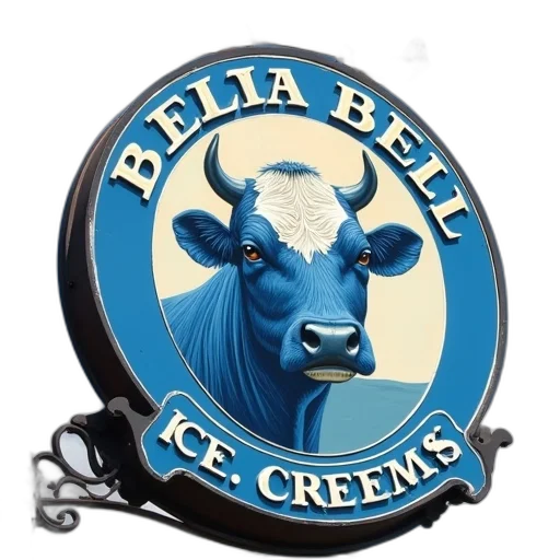 sign, blue, bell, ice transparent PNG cut-out