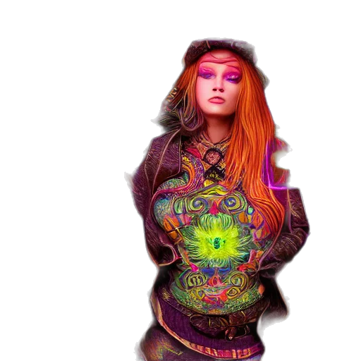 jacket, jewelry, cyberpunk, photorealistic transparent PNG cut-out