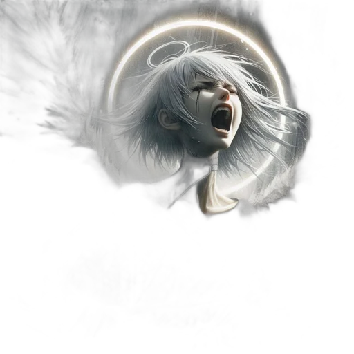 face, dragon, hair, sword transparent PNG cut-out