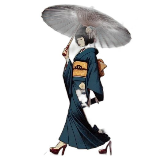 umbrella, staff, hat, dress transparent PNG cut-out