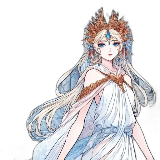 dress, crown, staff, concept art transparent PNG cut-out