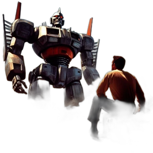 robot, weapon, concept art, 3d render transparent PNG cut-out
