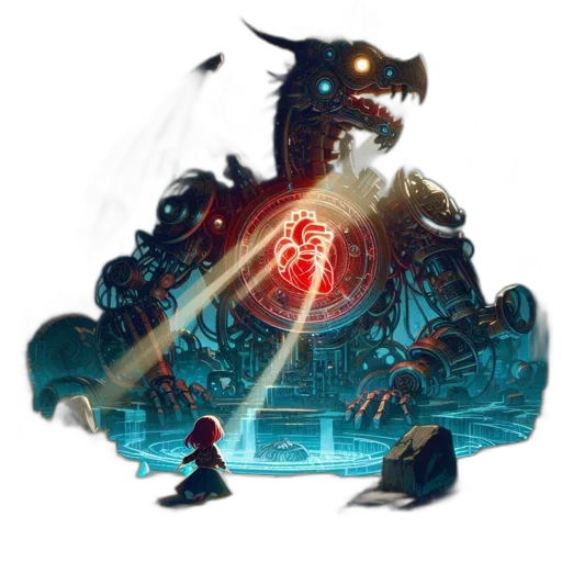robot, dragon, sword, weapon transparent PNG cut-out