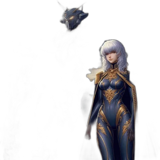 dress, dragon, robot, staff transparent PNG cut-out