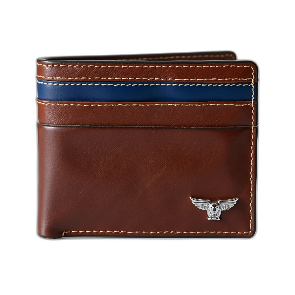 brown, leather, wallet, blue transparent PNG cut-out