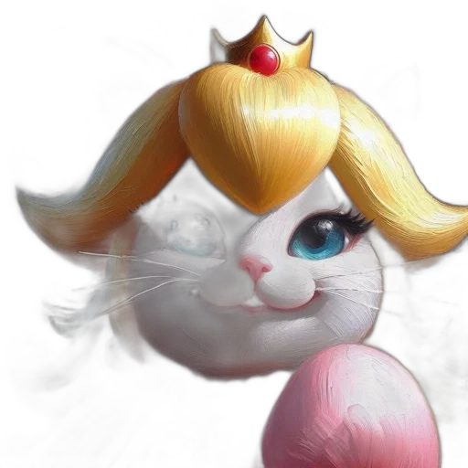 crown, hair, face, staff transparent PNG cut-out