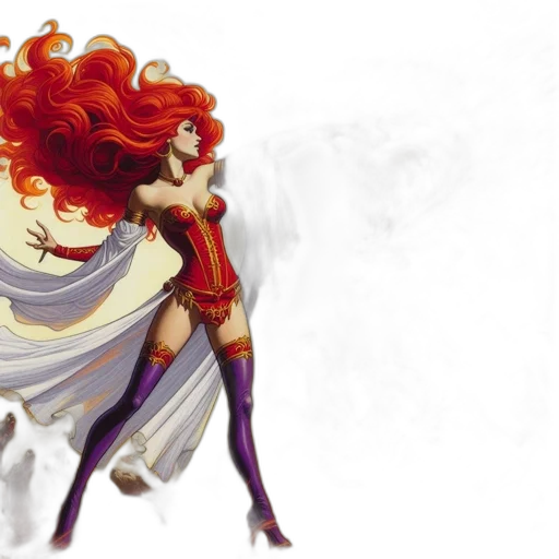 concept art, comic book art, fantasy art, watercolor transparent PNG cut-out
