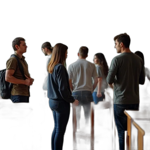 3d render, group, people, gathered transparent PNG cut-out