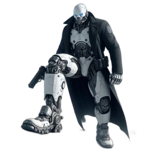 robot, weapon, concept art, cyberpunk transparent PNG cut-out