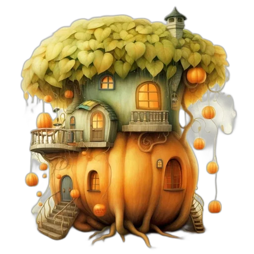 tree, concept art, fantasy art, 3d render transparent PNG cut-out