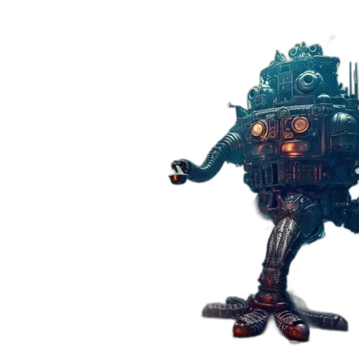robot, creature, weapon, staff transparent PNG cut-out