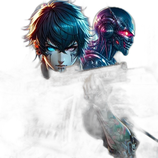 mask, face, robot, cyberpunk transparent PNG cut-out