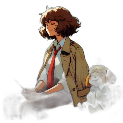 jacket, staff, creature, concept art transparent PNG cut-out