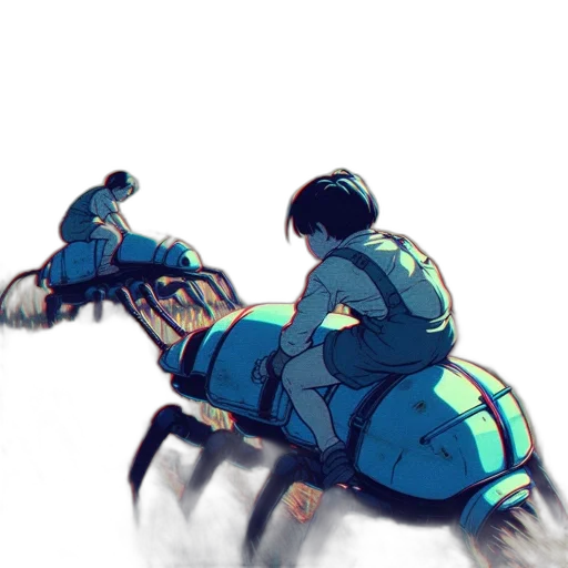 robot, jacket, creature, weapon transparent PNG cut-out
