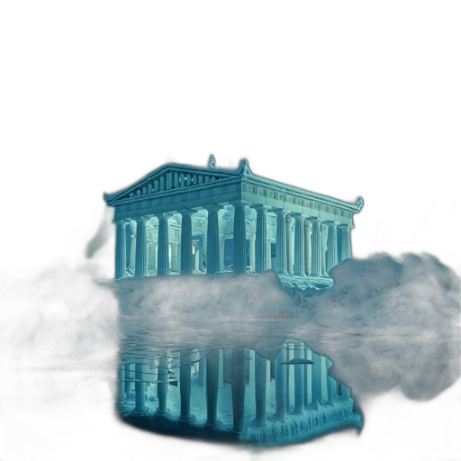 building, concept art, 3d render, vaporwave transparent PNG cut-out