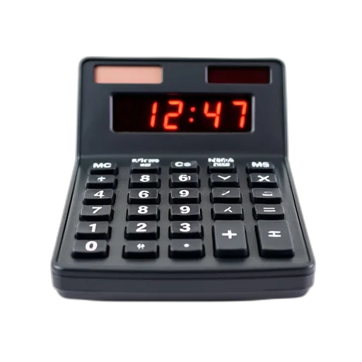 black, calculator, digital, display transparent PNG cut-out