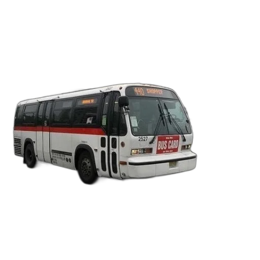 3d render, white, bus, red transparent PNG cut-out