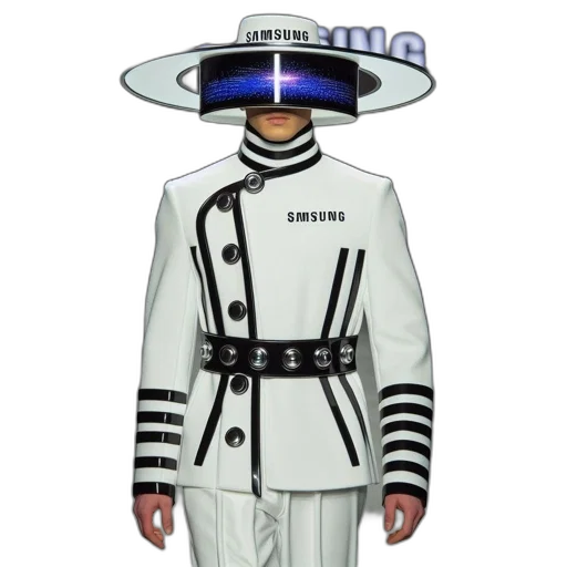 robot, jacket, staff, hat transparent PNG cut-out