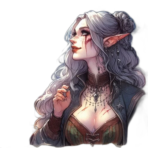 face, dragon, dress, jewelry transparent PNG cut-out
