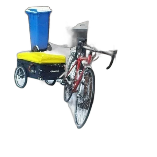 robot, 3d render, photorealistic, bicycle transparent PNG cut-out