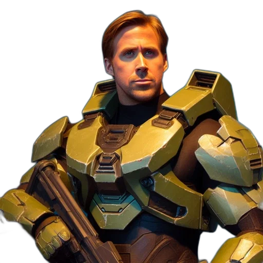 robot, face, weapon, concept art transparent PNG cut-out