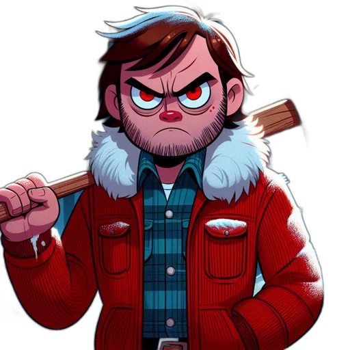 jacket, staff, face, comic book art transparent PNG cut-out