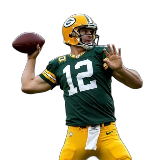 packers, quarterback, throws, ball transparent PNG cut-out