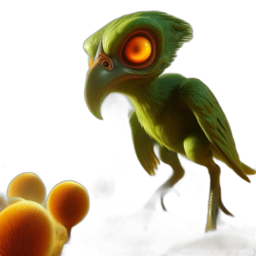 creature, concept art, 3d render, green transparent PNG cut-out
