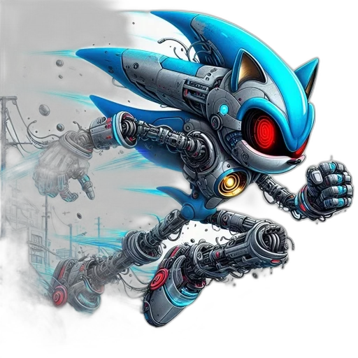 robot, weapon, concept art, 3d render transparent PNG cut-out