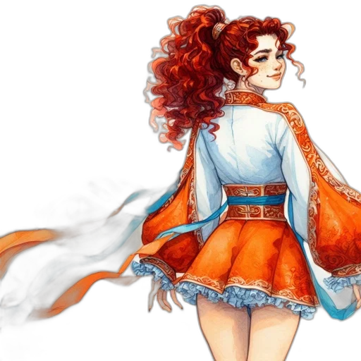 dress, fantasy art, concept art, watercolor transparent PNG cut-out