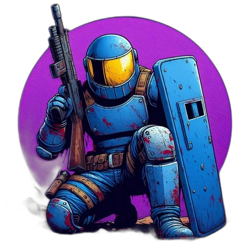 robot, weapon, pixel art, concept art transparent PNG cut-out