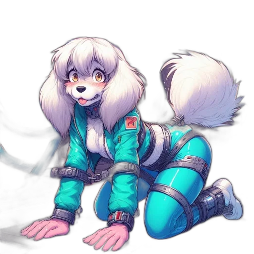 jacket, robot, staff, creature transparent PNG cut-out