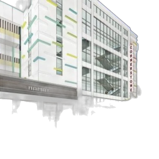 building, 3d render, concept art, modern transparent PNG cut-out