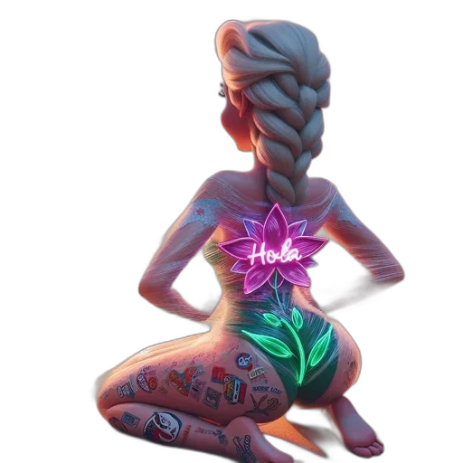dress, flower, jewelry, staff transparent PNG cut-out