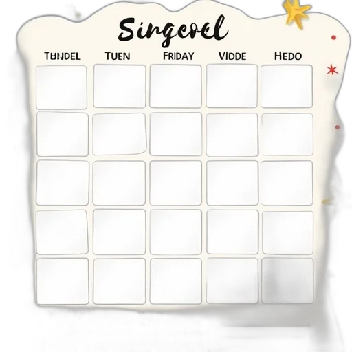 school, calendar, template, editable transparent PNG cut-out