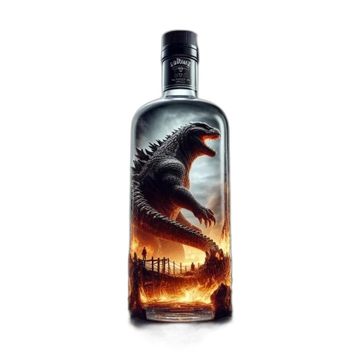 bottle, dragon, photorealistic, concept art transparent PNG cut-out