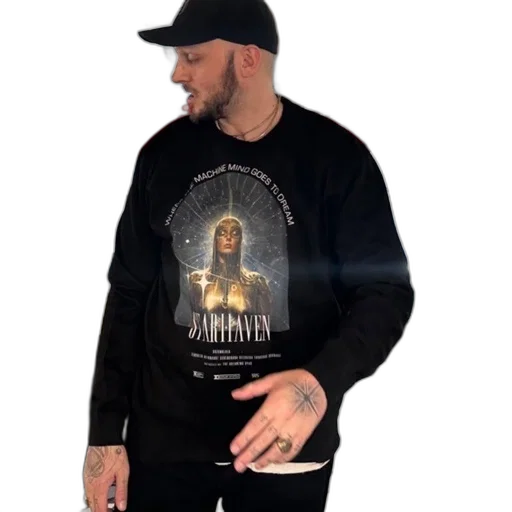 jacket, man, tattoo, graphic-print transparent PNG cut-out