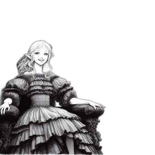dress, crown, sword, face transparent PNG cut-out