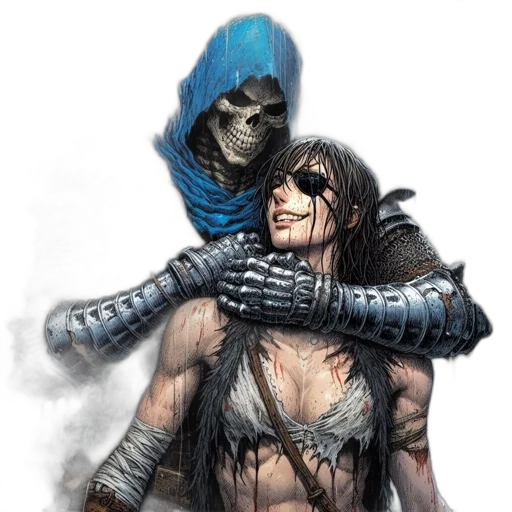 comic book art, concept art, fantasy art, cyberpunk transparent PNG cut-out