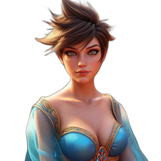 dress, face, crown, staff transparent PNG cut-out