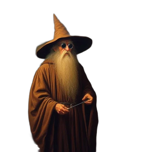 hat, staff, mask, creature transparent PNG cut-out