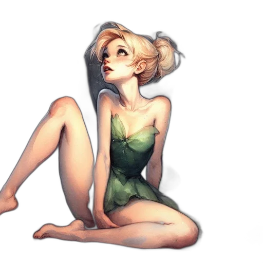 dress, concept art, watercolor, fantasy art transparent PNG cut-out